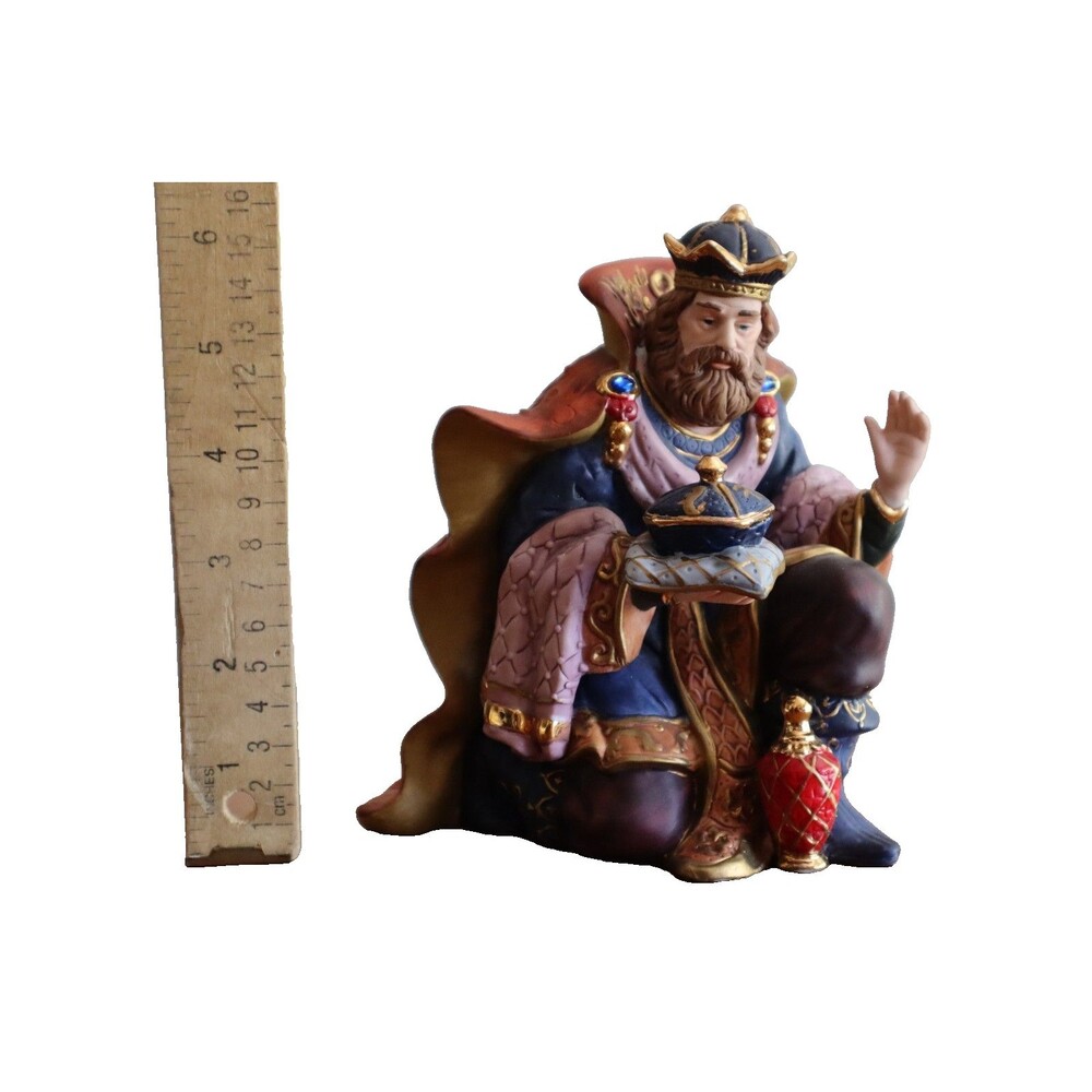 Kirkland Nativity 75177 Replacement Porcelain Kneel Wiseman Magi 6.25" Blue Box